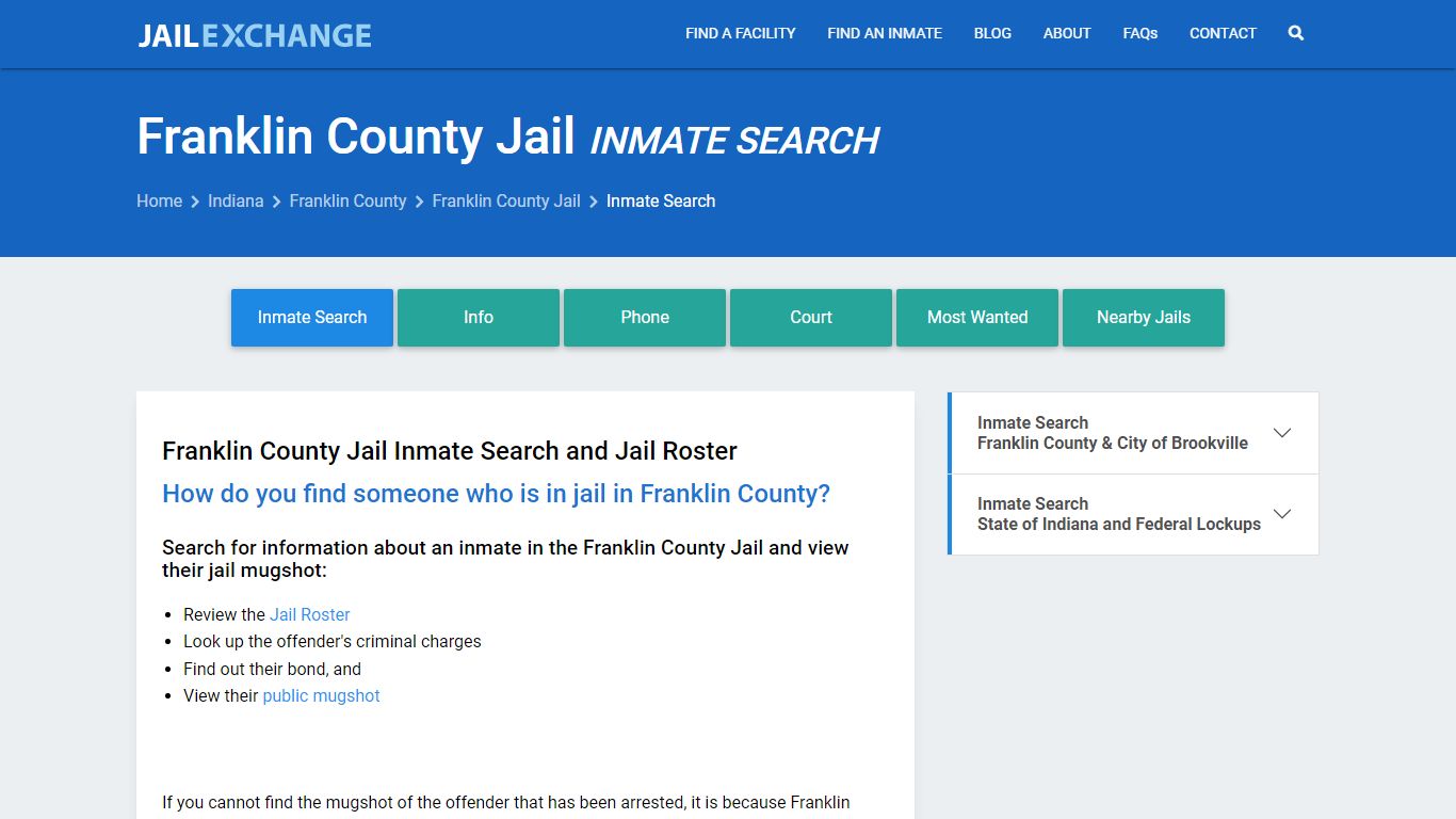 Franklin County Jail Inmate Search - Jail Exchange